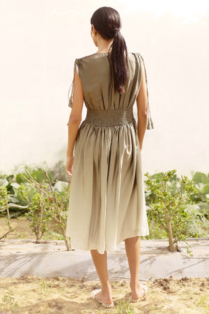 Teressa Olive Green Mid-Length Dress