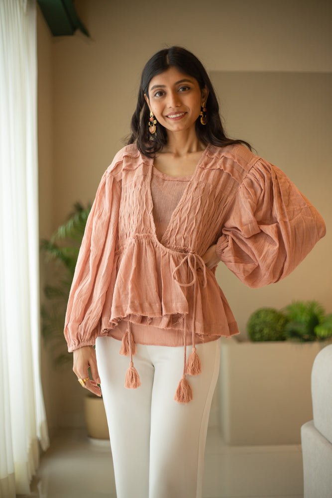 Flowy Feminine Fine cotton top with inner